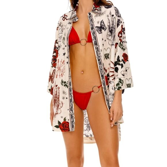 Agua Bendita Button Down Shirt Chrissy Thorn Size S NWT - Picture 3 of 7